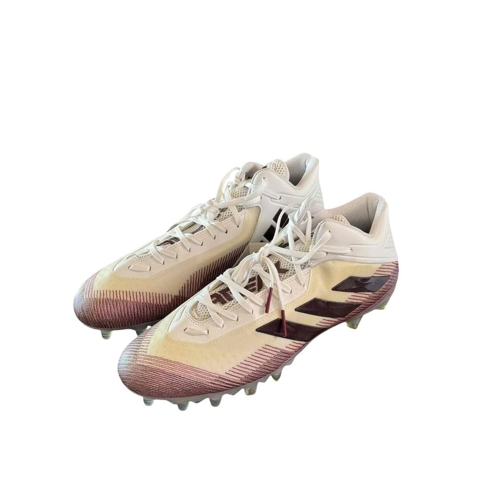 NWT Adidas Freak 23 Men's Football Cleats White /Maroon Lace Up Size 14 - Picture 3 of 11